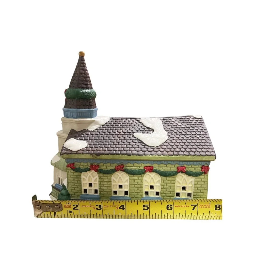 Trim A‎ Home Light Up Christmas Village Porcelain Church Building Vintage w/ Box
